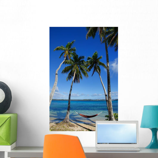Colorful Hammock between Palm Wall Decal