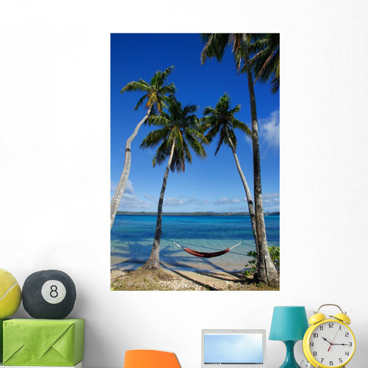Colorful Hammock between Palm Wall Decal