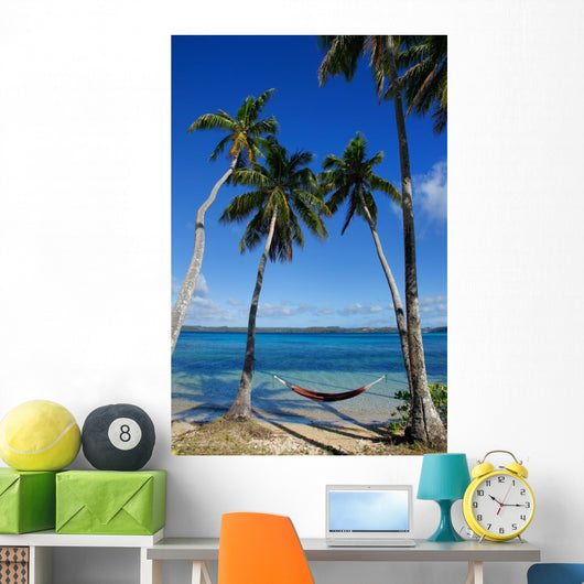 Colorful Hammock between Palm Wall Decal