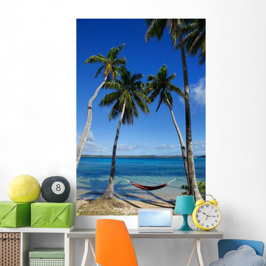Colorful Hammock between Palm Wall Decal