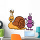 Ant and Snail Cartoon Illustration Wall Mural
