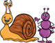 Ant and Snail Cartoon Illustration Wall Mural