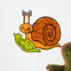 snail and lettuce cartoon illustration Wall Decal