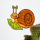 snail and lettuce cartoon illustration Wall Decal