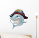 Pirate shark cartoon Wall Decal