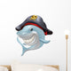 Pirate shark cartoon Wall Decal