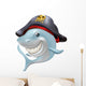 Pirate shark cartoon Wall Decal