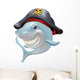 Pirate shark cartoon Wall Decal