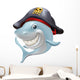 Pirate shark cartoon Wall Decal