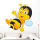 Cute little bee cartoon waving hand Wall Decal