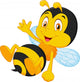 Cute little bee cartoon waving hand Wall Decal