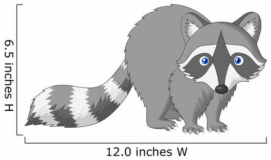 Cute Raccoon Cartoon Wall Decal