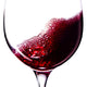 Red wine on white background 