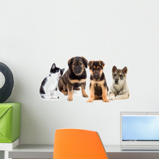 Puppies and Kitten Wall Decal