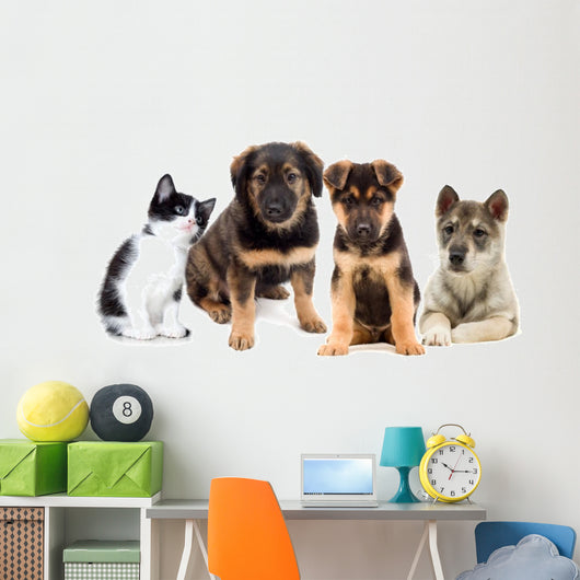 Puppies and Kitten Wall Decal