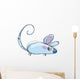 Cartoon baby vector mouse in a naif childish drawing style Wall Decal