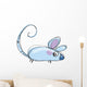 Cartoon baby vector mouse in a naif childish drawing style Wall Decal