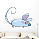 Cartoon baby vector mouse in a naif childish drawing style Wall Decal