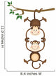 Monkey Hanging and Holding Monkey Wall Decal