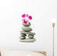 Orchid on Stacked Stones Wall Decal