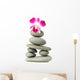 Orchid on Stacked Stones Wall Decal