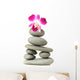 Orchid on Stacked Stones Wall Decal
