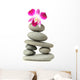 Orchid on Stacked Stones Wall Decal