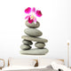Orchid on Stacked Stones Wall Decal