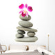 Orchid on Stacked Stones Wall Decal