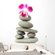 Orchid on Stacked Stones Wall Decal