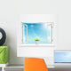 Open White Window With Flowerpot. 