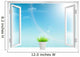 Open White Window With Flowerpot. 