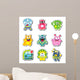 cartoon monsters set Wall Decal