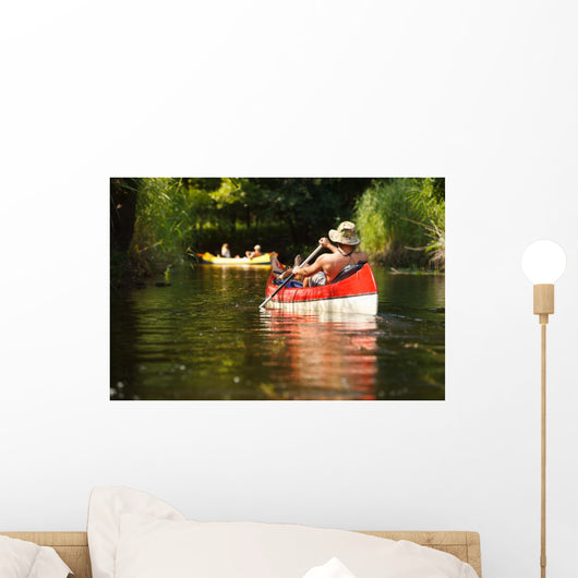 People Boating River Wall Decal