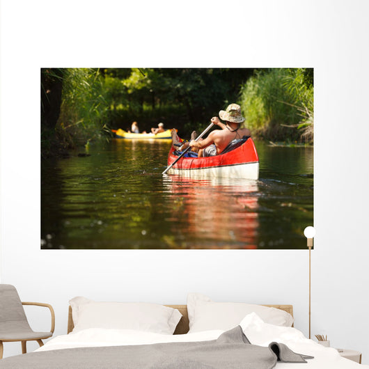 People Boating River Wall Decal