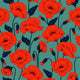 Poppy Seamless Pattern Wall Decal