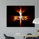 Jesus Crucifixion Visualized With Light Rays Wall Mural