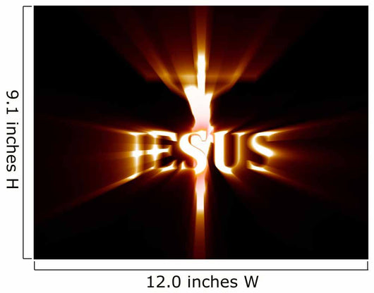 Jesus Crucifixion Visualized With Light Rays Wall Mural