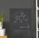 Caffeine molecule and cup of coffee chalked on blackboard 