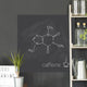 Caffeine molecule and cup of coffee chalked on blackboard 