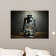 Kerosene lamp on dark grey background 