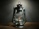 Kerosene lamp on dark grey background 