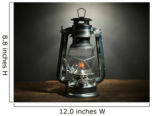 Kerosene lamp on dark grey background 