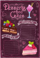 Chalkboard Desserts and Cakes Menu 