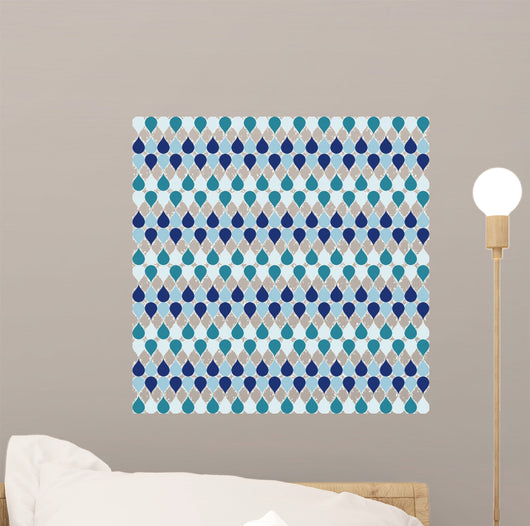 Seamless Geometric Pattern with Wall Decal