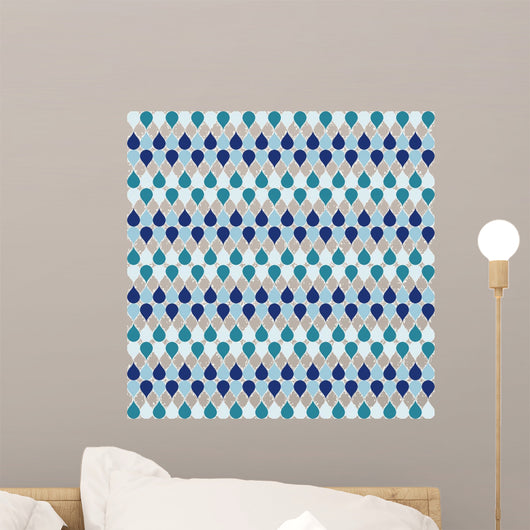 Seamless Geometric Pattern with Wall Decal