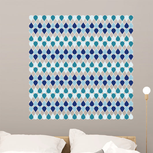 Seamless Geometric Pattern with Wall Decal