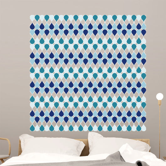 Seamless Geometric Pattern with Wall Decal