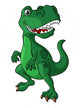 Green cartoon dinosaur Wall Decal