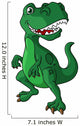 Green cartoon dinosaur Wall Decal